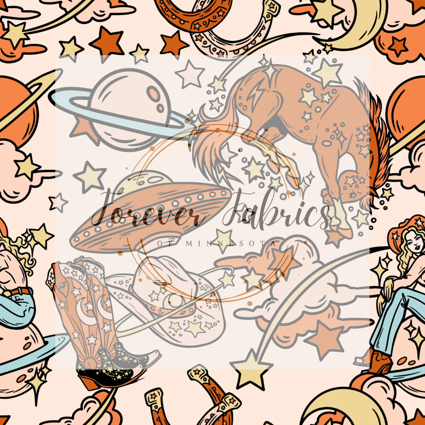 Cosmic Cowgirl . (BH/ 23). | Preorder | Fabric By The Yard
