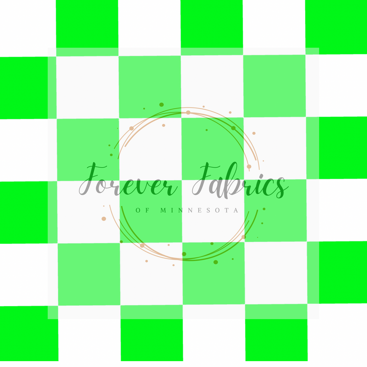 Neon Green Checks. (BH/ 23). | Preorder | Fabric By The Yard