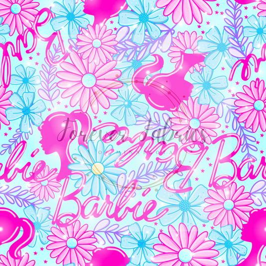 Pink Doll Aqua . . (BH/ 24)| Preorder | Fabric By The Yard
