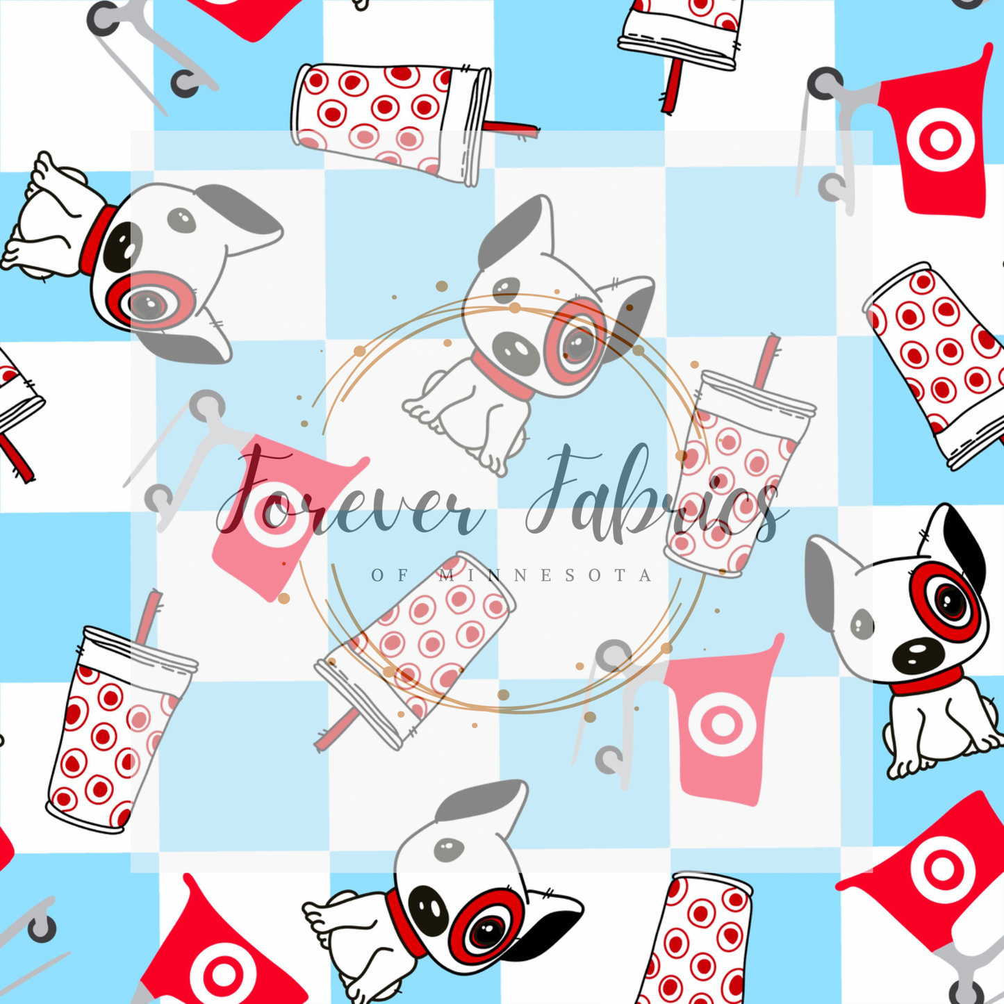 Bullseye Blue Check . . . . (BH/ 23). | Preorder | Fabric By The Yard