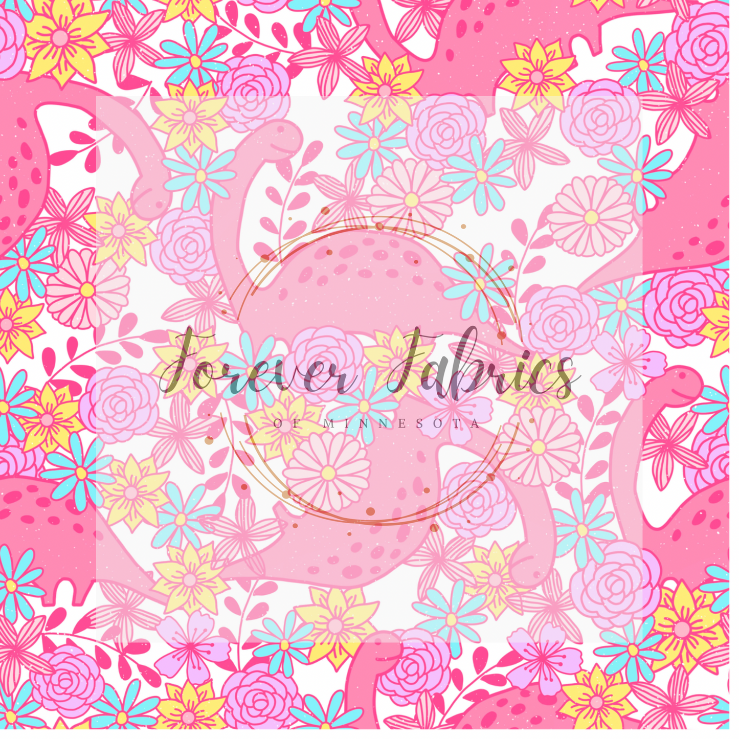 Dino Floral Textured . . . . (BH/ 24)| Preorder | Fabric By The Yard