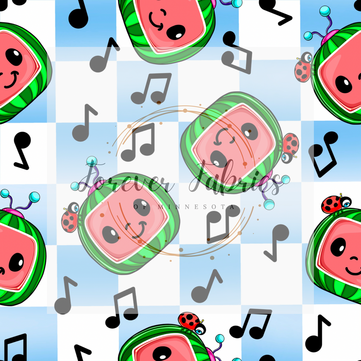 Coco Music Check . . . . . . . . (BH/ 23). | Preorder | Fabric By The Yard
