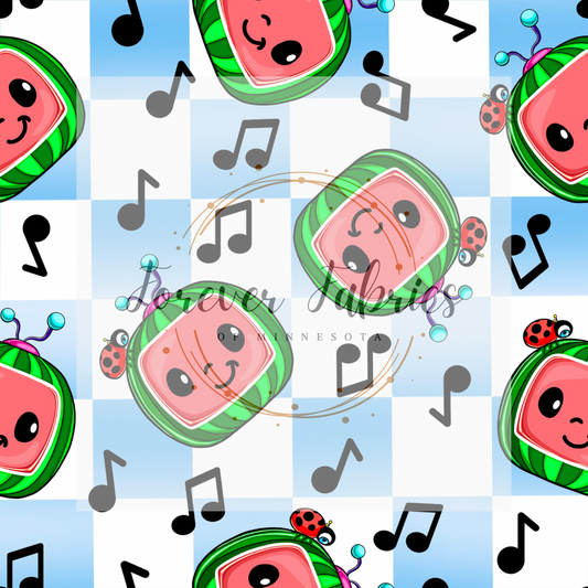 Coco Music Check . . . . . . . . (BH/ 23). | Preorder | Fabric By The Yard
