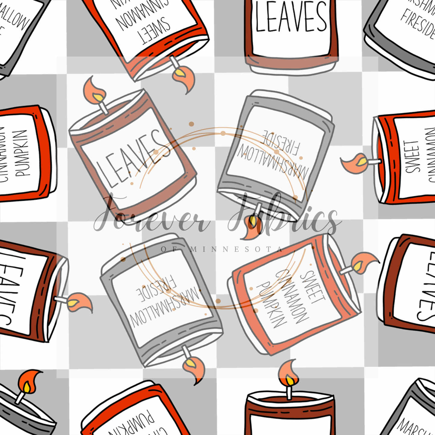 Fall Candles Check . . . . (BH/ 23). | Preorder | Fabric By The Yard