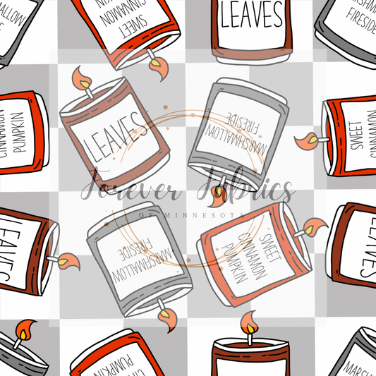 Fall Candles Check . . . . (BH/ 23). | Preorder | Fabric By The Yard