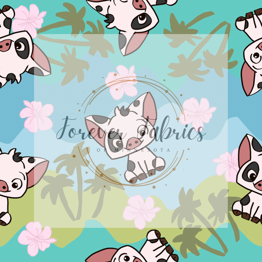 Pua Teal . . . (BH/ 24)| Preorder | Fabric By The Yard