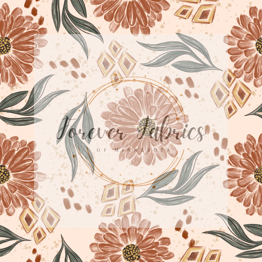 Boho Floral . . . (BH/ 22) | Preorder | Fabric By The Yard