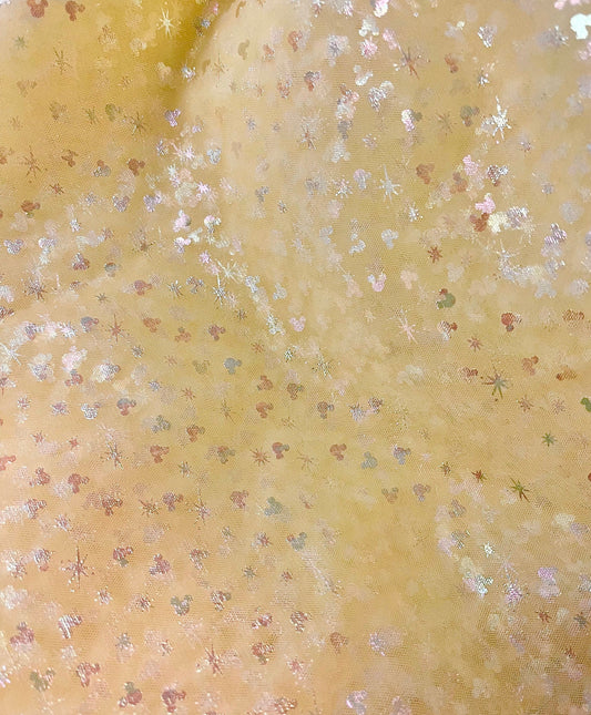 Yellow Mesh with Foil Mouse Ears | Mesh