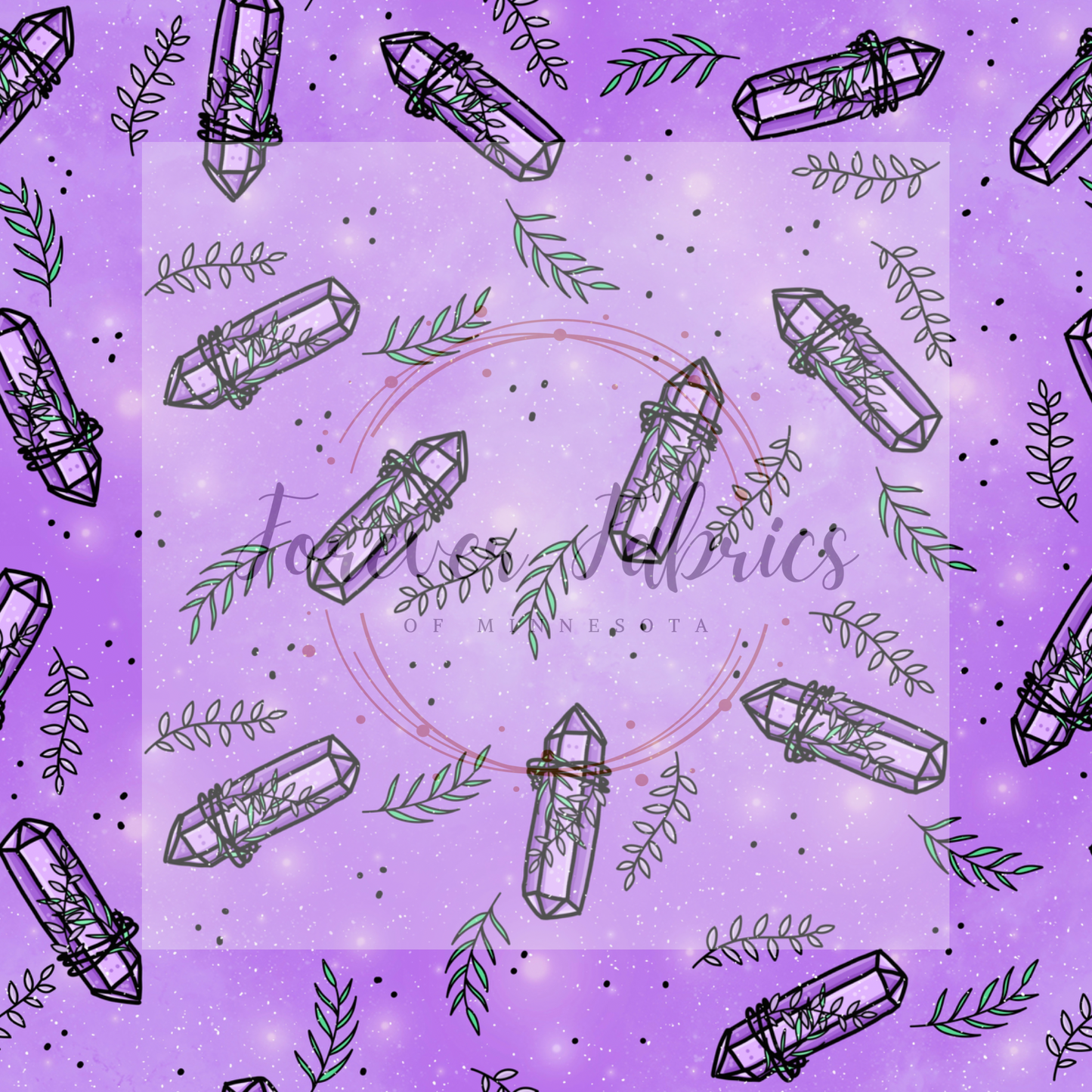 Wrapped Crystals Purple ( BH/ 24)| Preorder | Fabric By The Yard