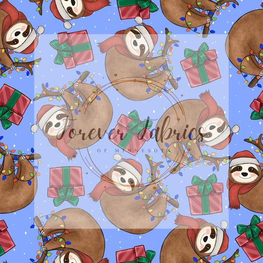 Sloth Christmas . . (BH/ 23). | Preorder | Fabric By The Yard