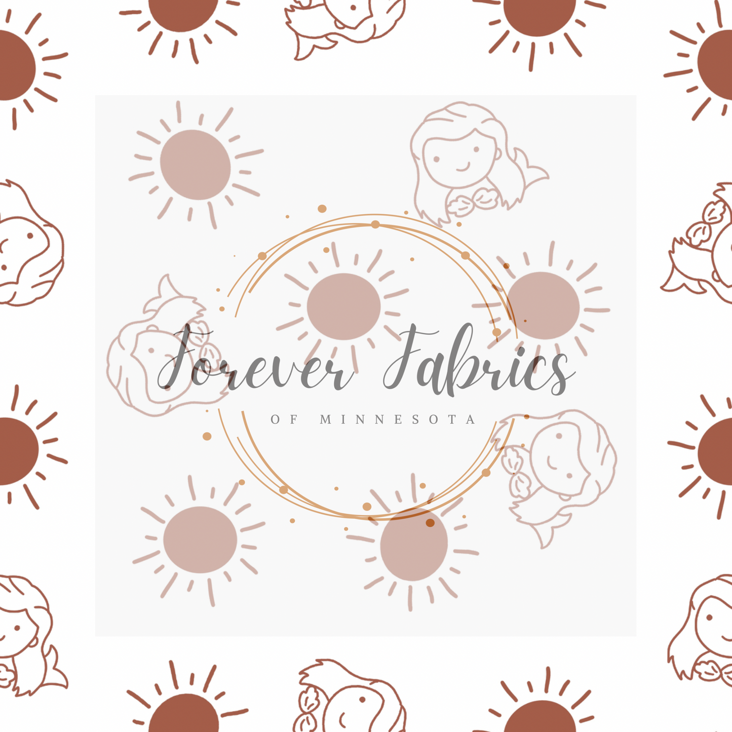 Boho Mermaid . (BH/ 23). | Preorder | Fabric By The Yard