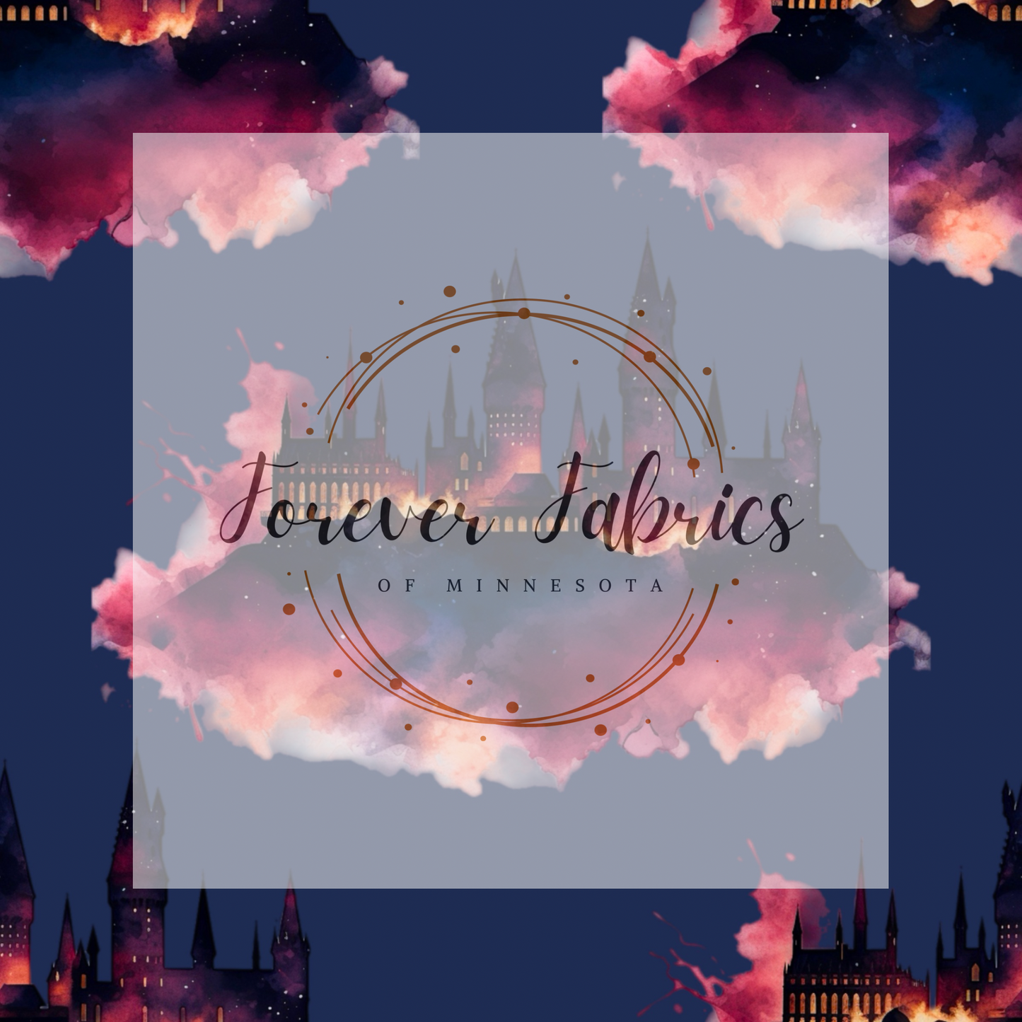 Hogwarts Watercolor . . . . . (BH/ 23). | Preorder | Fabric By The Yard