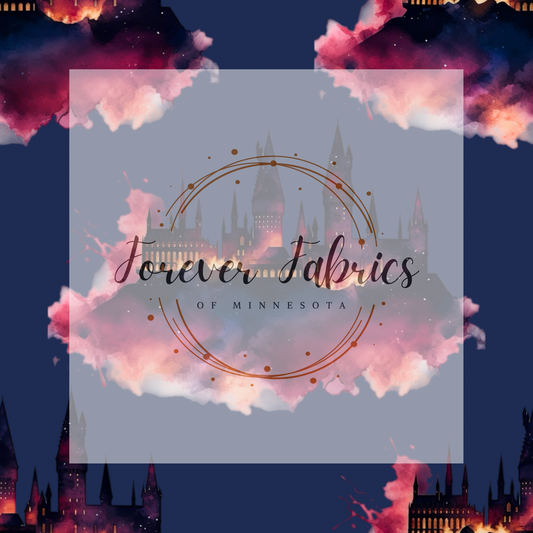 Hogwarts Watercolor . . . . . (BH/ 23). | Preorder | Fabric By The Yard