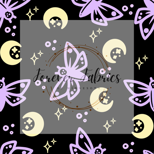 Moth Moon Purple . . . . . . . (BH/ 23). | Preorder | Fabric By The Yard