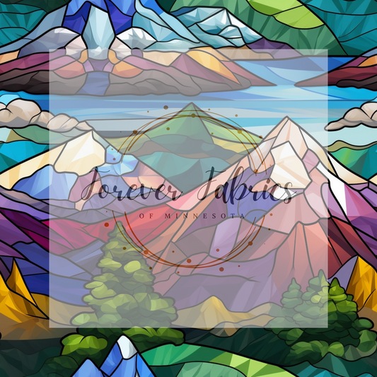 Mountain Stained Glass . . . . . . . (BH/ 23). | Preorder | Fabric By The Yard