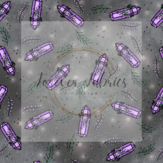 Wrapped Crystals Gray ( BH/ 24)| Preorder | Fabric By The Yard