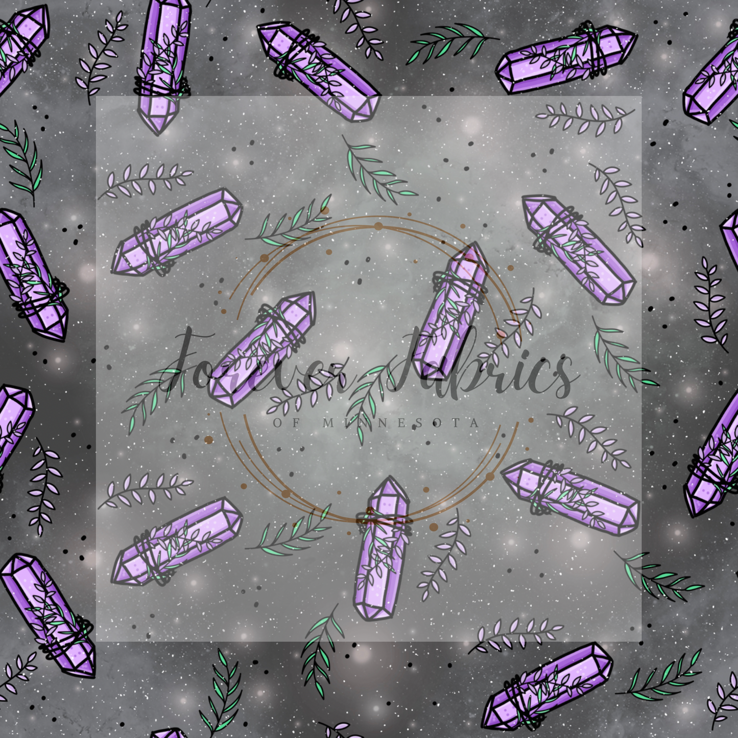Wrapped Crystals Gray ( BH/ 24)| Preorder | Fabric By The Yard
