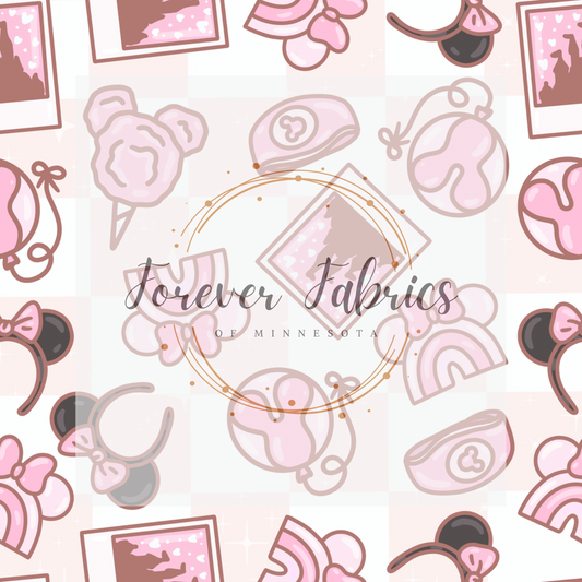 Pink Ears . (BH/ 23). | Preorder | Fabric By The Yard