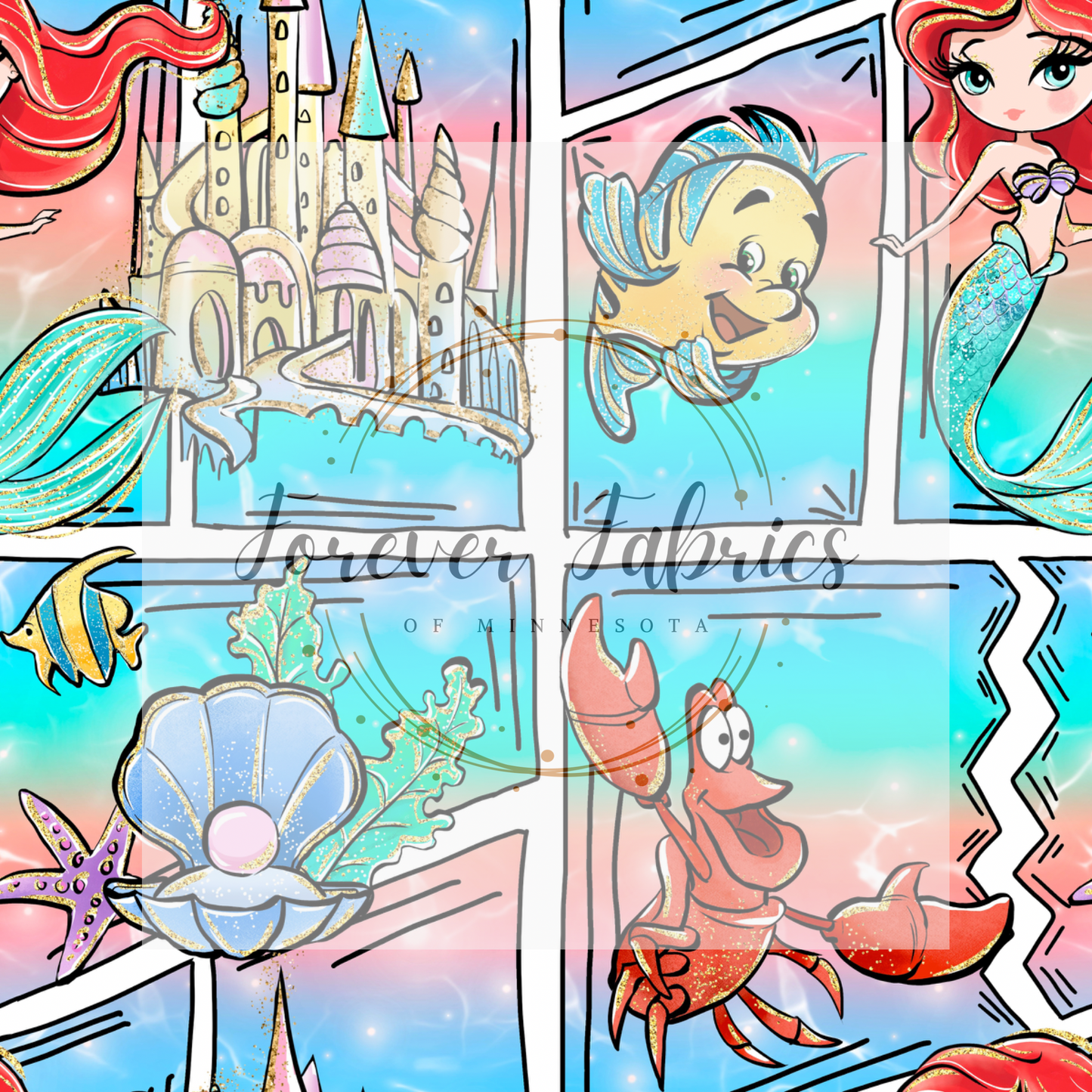 Mermaid Comic 2 . . . . . (BH/ 24)| Preorder | Fabric By The Yard