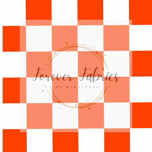 Orange Checks. (BH/ 23). | Preorder | Fabric By The Yard