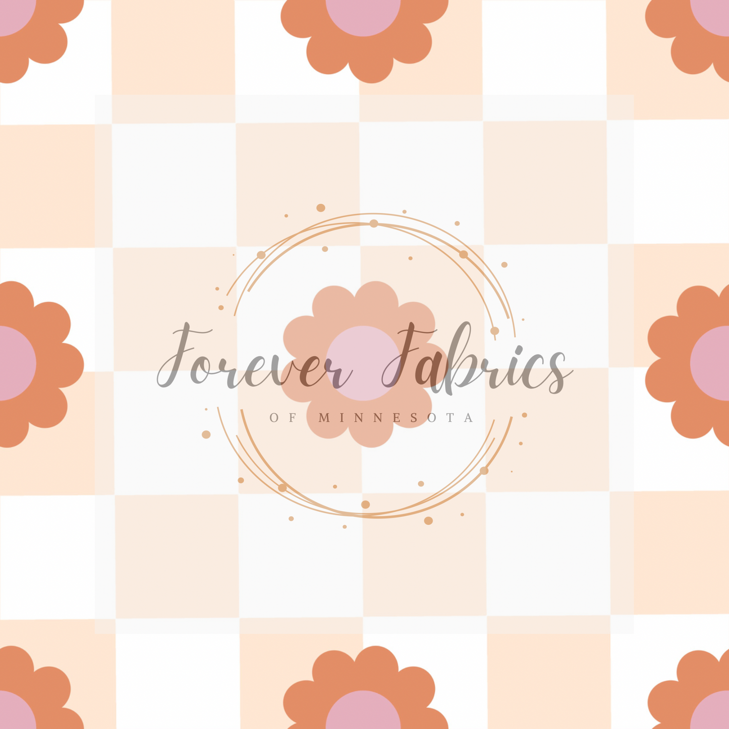 Dollar Check Flowers . . . (BH/ 23). | Preorder | Fabric By The Yard
