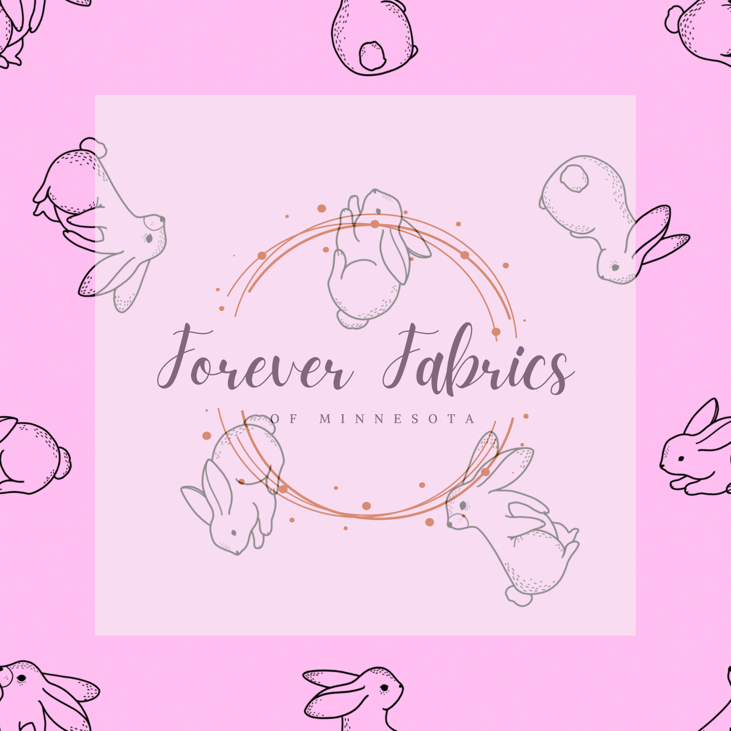 Pink Bunny . . (BH/ 23). | Preorder | Fabric By The Yard