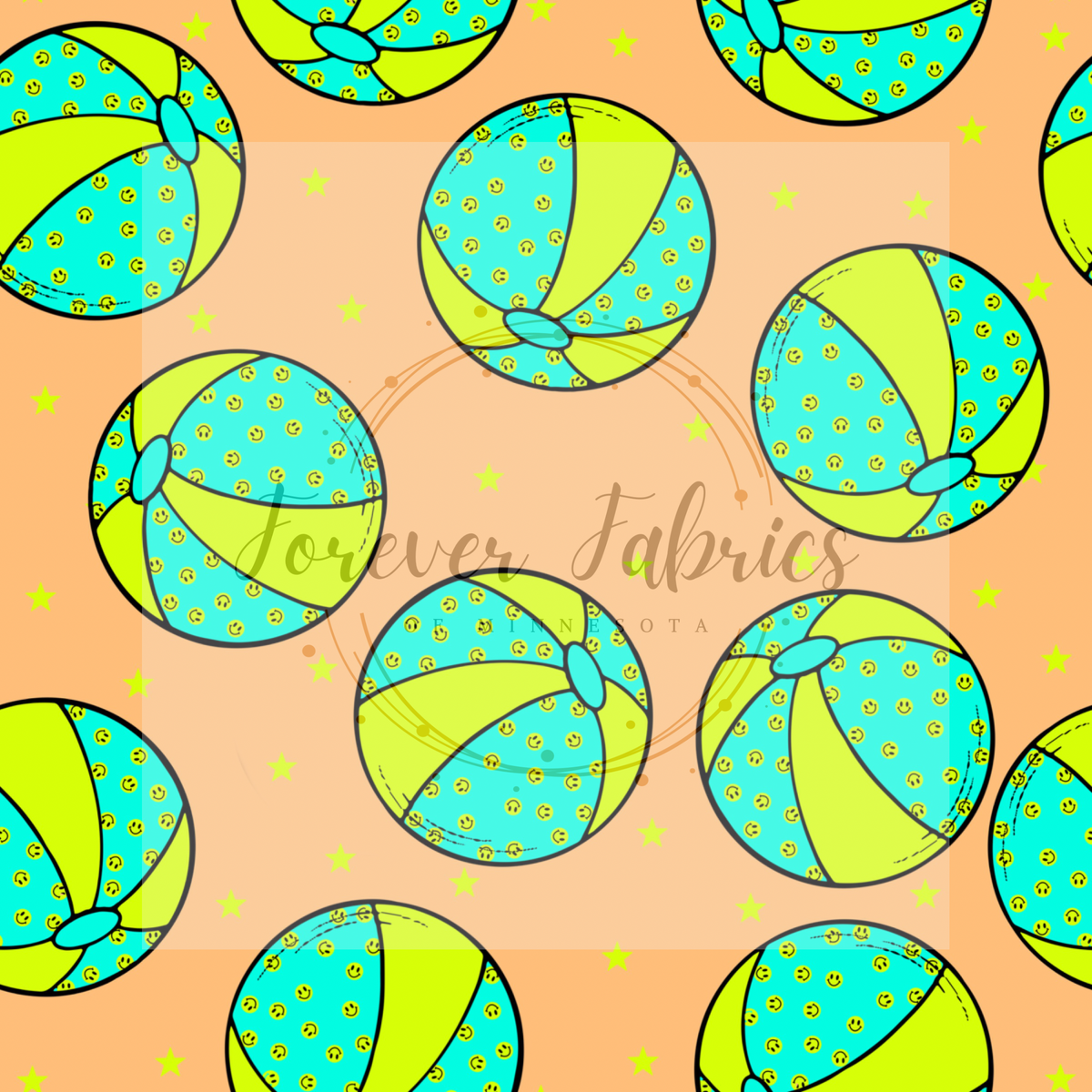 Neon Beach Balls | Preorder| By The Yard
