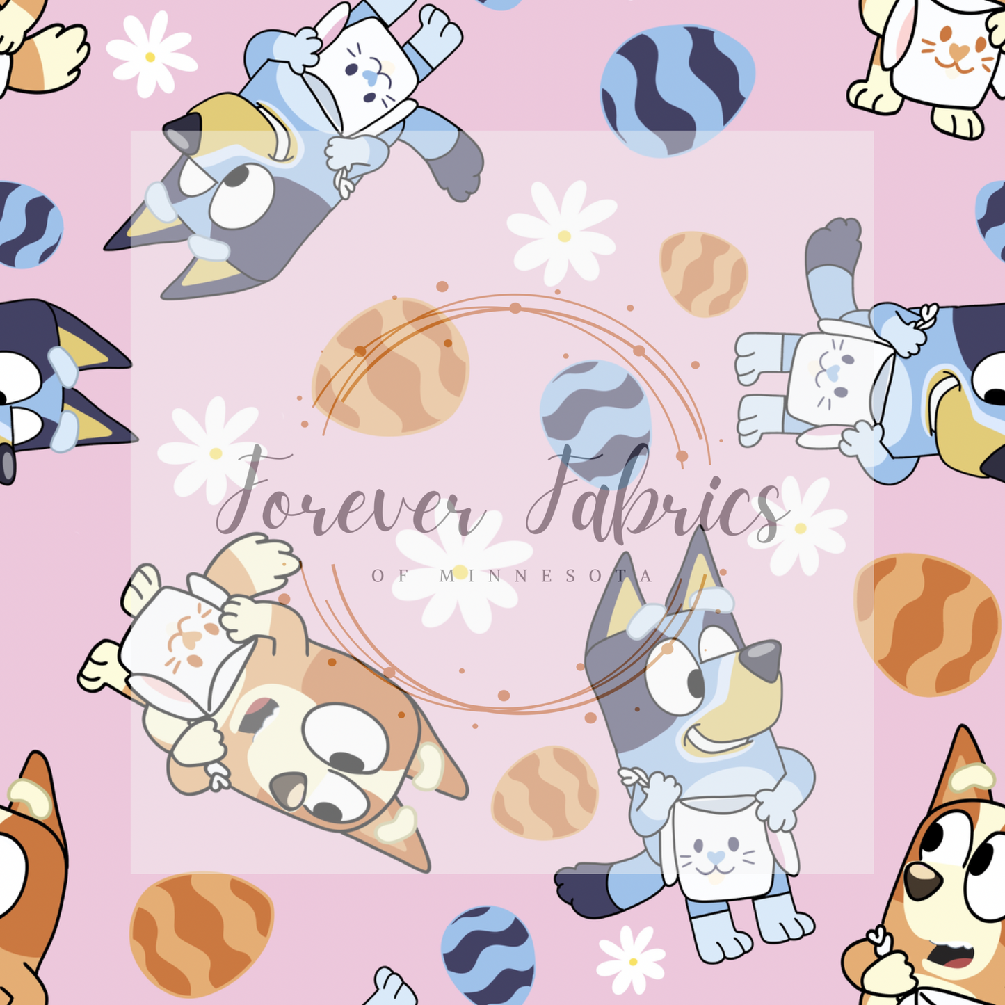 Blue dog Easter 2 | Preorder | Fabric By The Yard