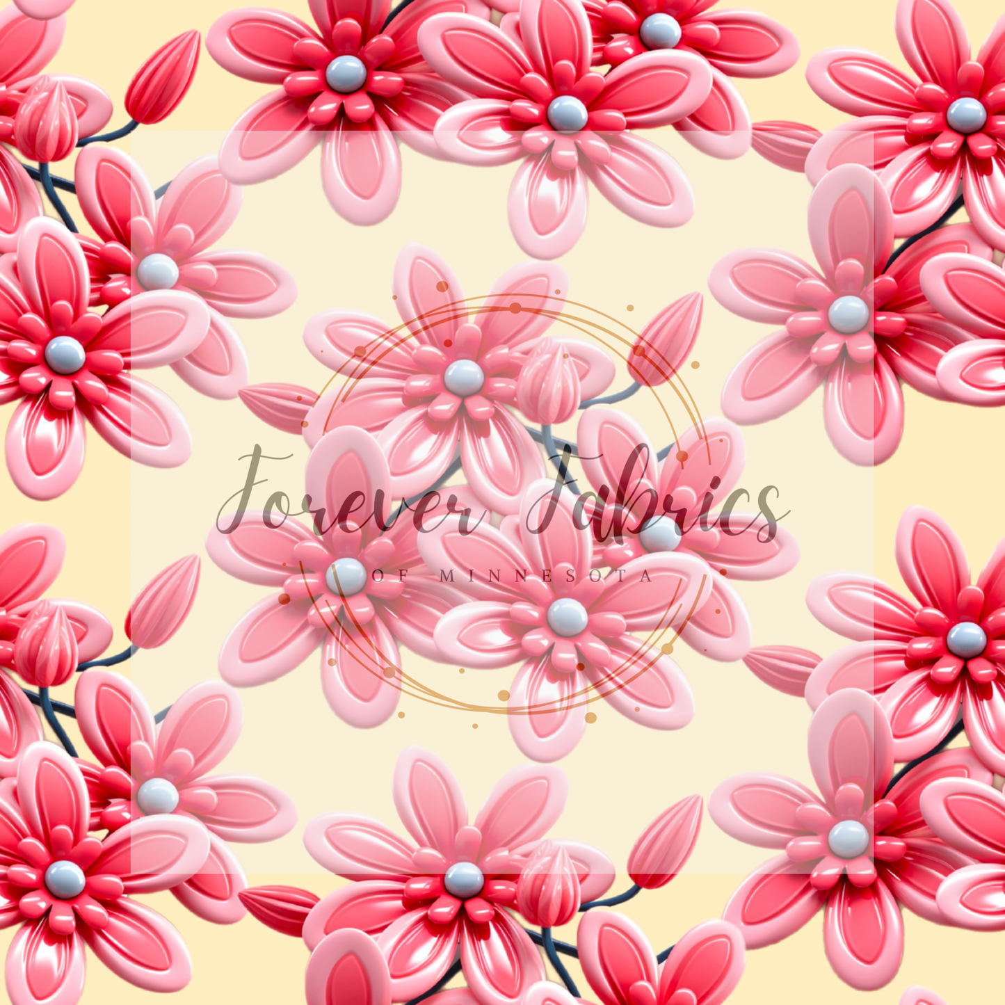 3D Flowers Yellow . . . (BH/ 23). | Preorder | Fabric By The Yard