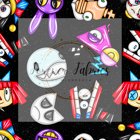 Digital Circus Black (BH 4/24)| Preorder | Fabric By The Yard