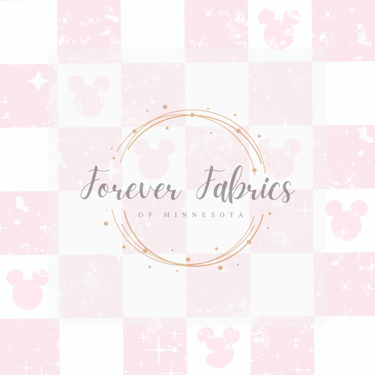 Mouse Pink Check . . (BH/ 22) | Preorder | Fabric By The Yard