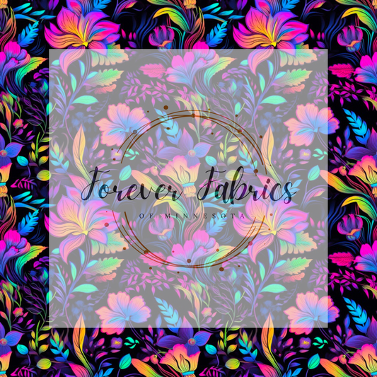 Neon Floral . (BH/ 23). | Preorder | Fabric By The Yard