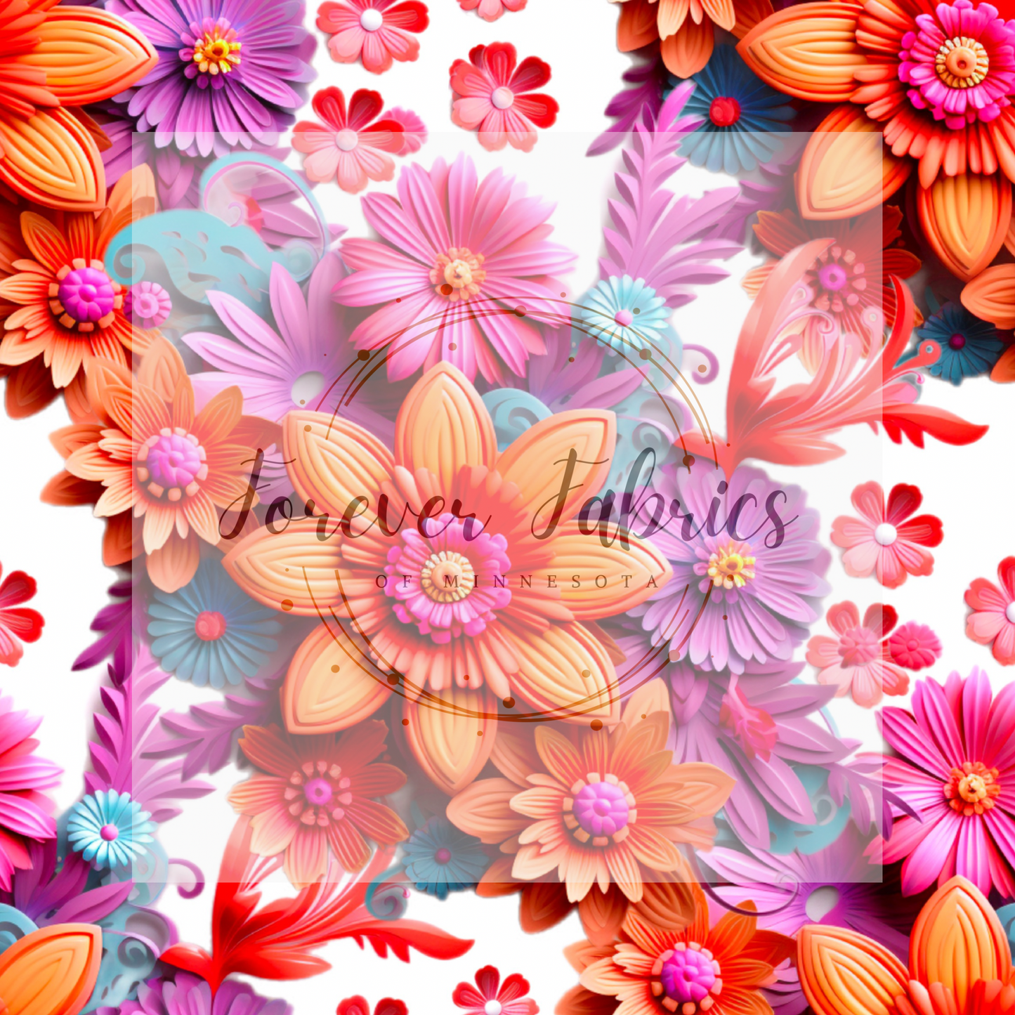 3D Floral . . . (BH/ 23). | Preorder | Fabric By The Yard