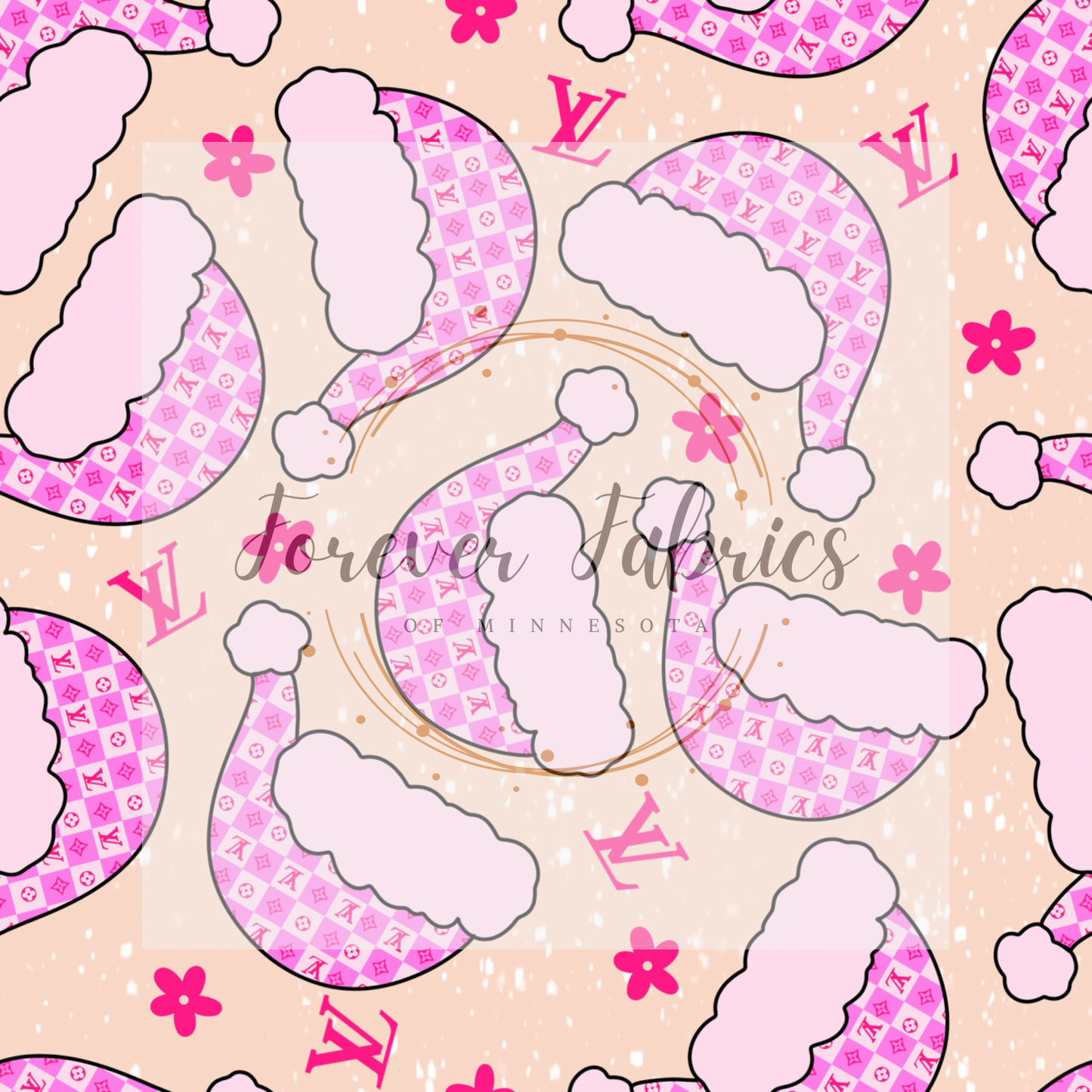 Pink Santa Hats | Preorder | By The Yard