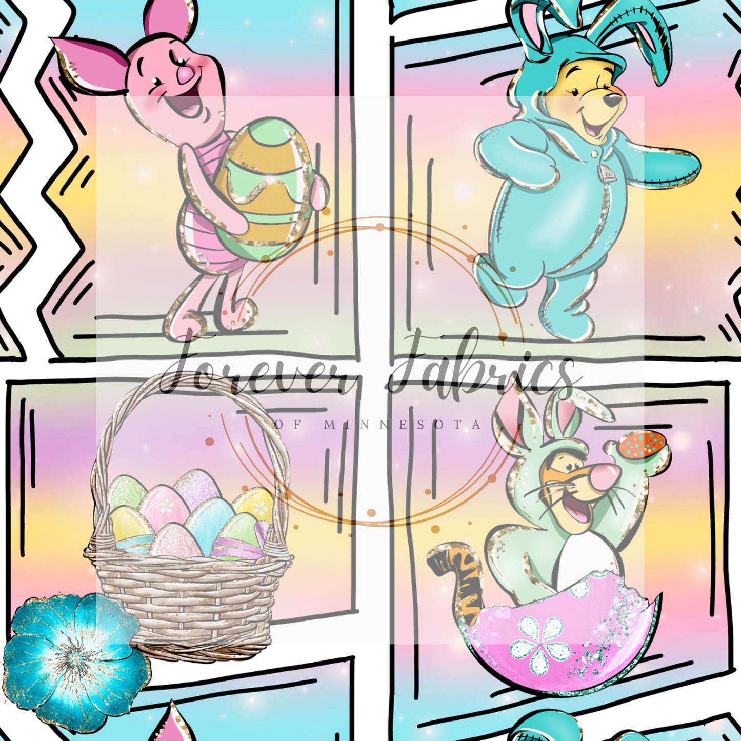 Bear’s Easter Comic . . . . . . . (BH/ 24)| Preorder | Fabric By The Yard