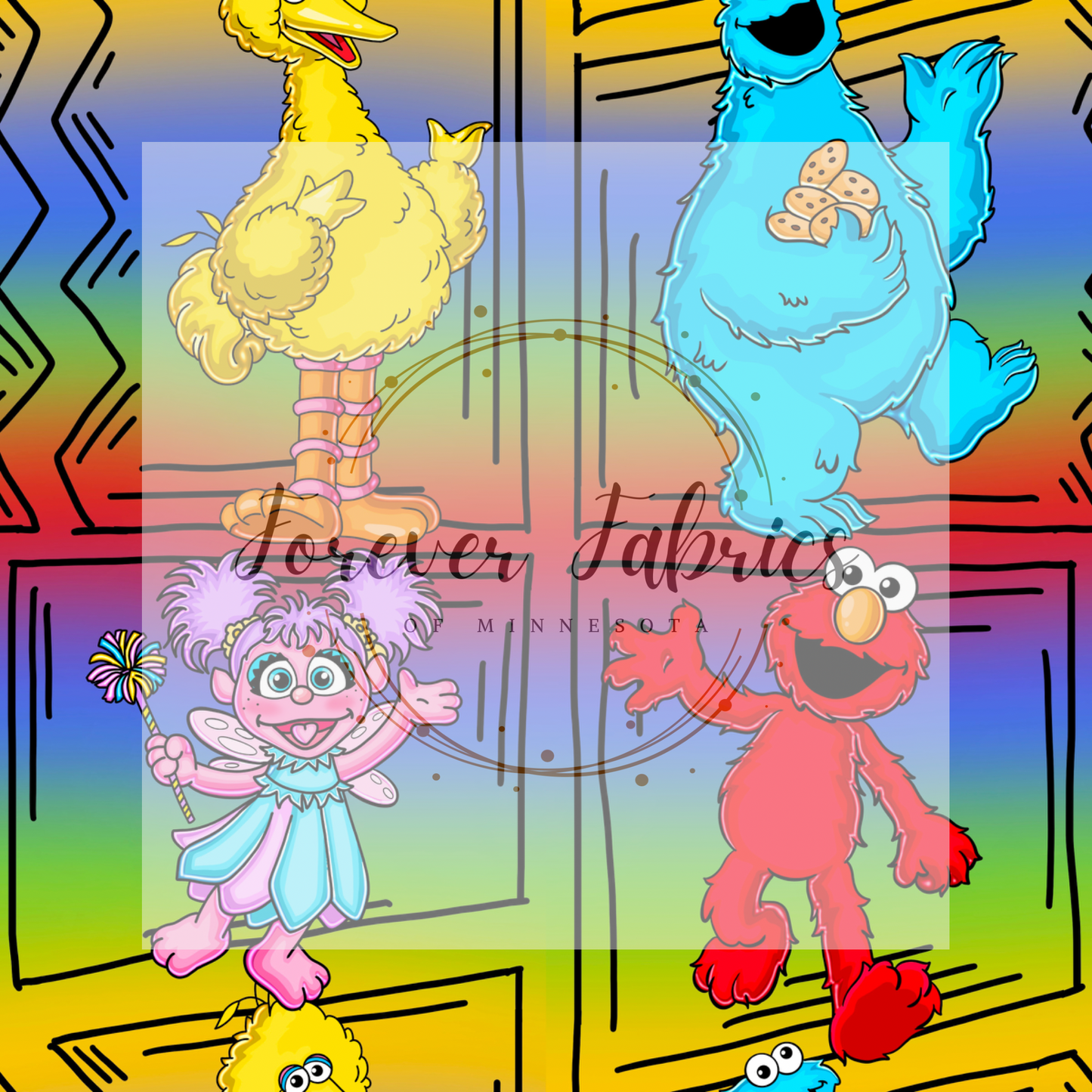 Sesame Street Comic . . . . . (BH/ 24)| Preorder | Fabric By The Yard