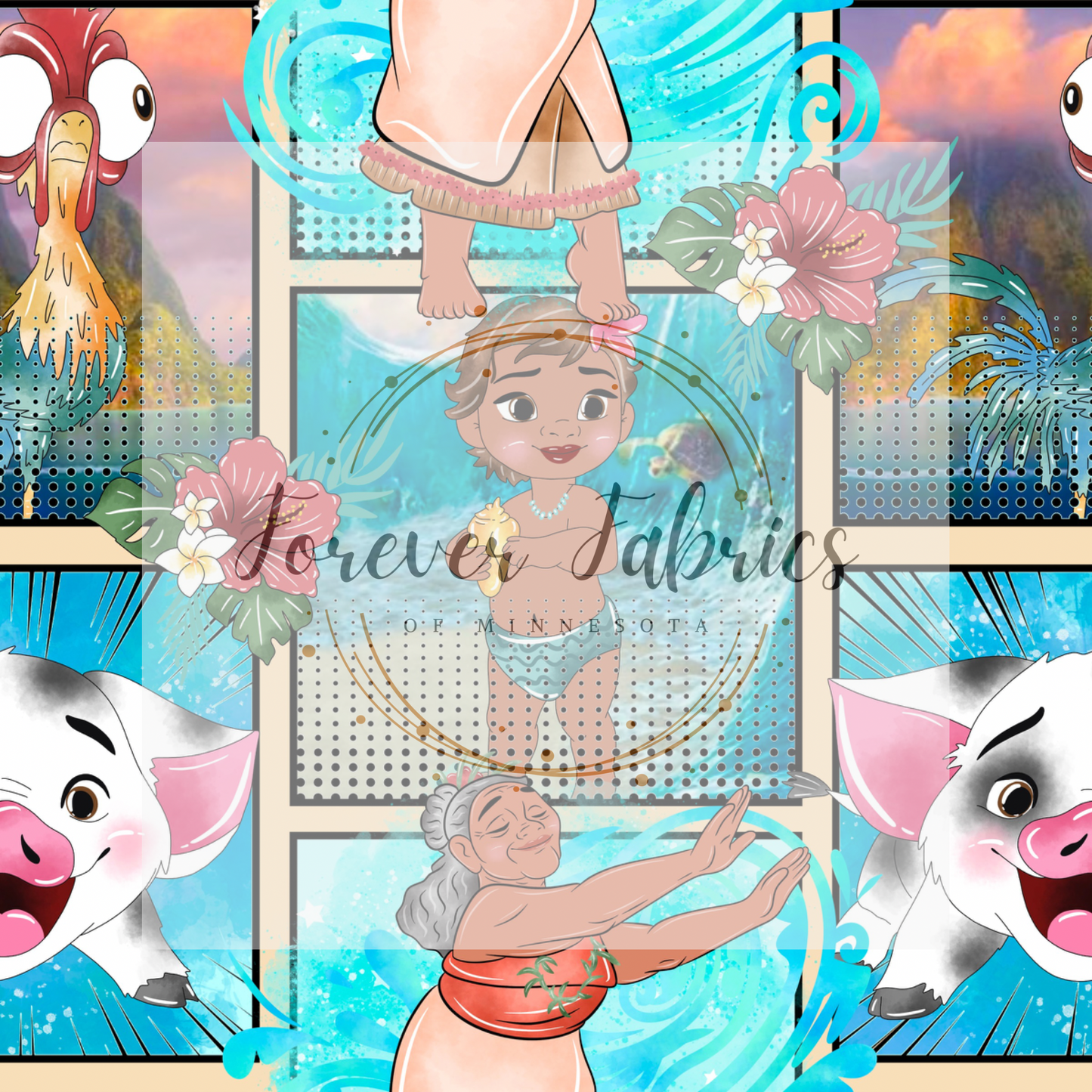 Moana Comic 2 Sand . . . . . . . (BH/ 23). | Preorder | Fabric By The Yard