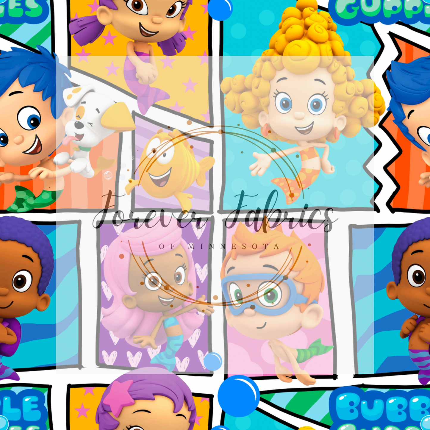 Bubble Guppies . . . . . . . (BH/ 23). | Preorder | Fabric By The Yard