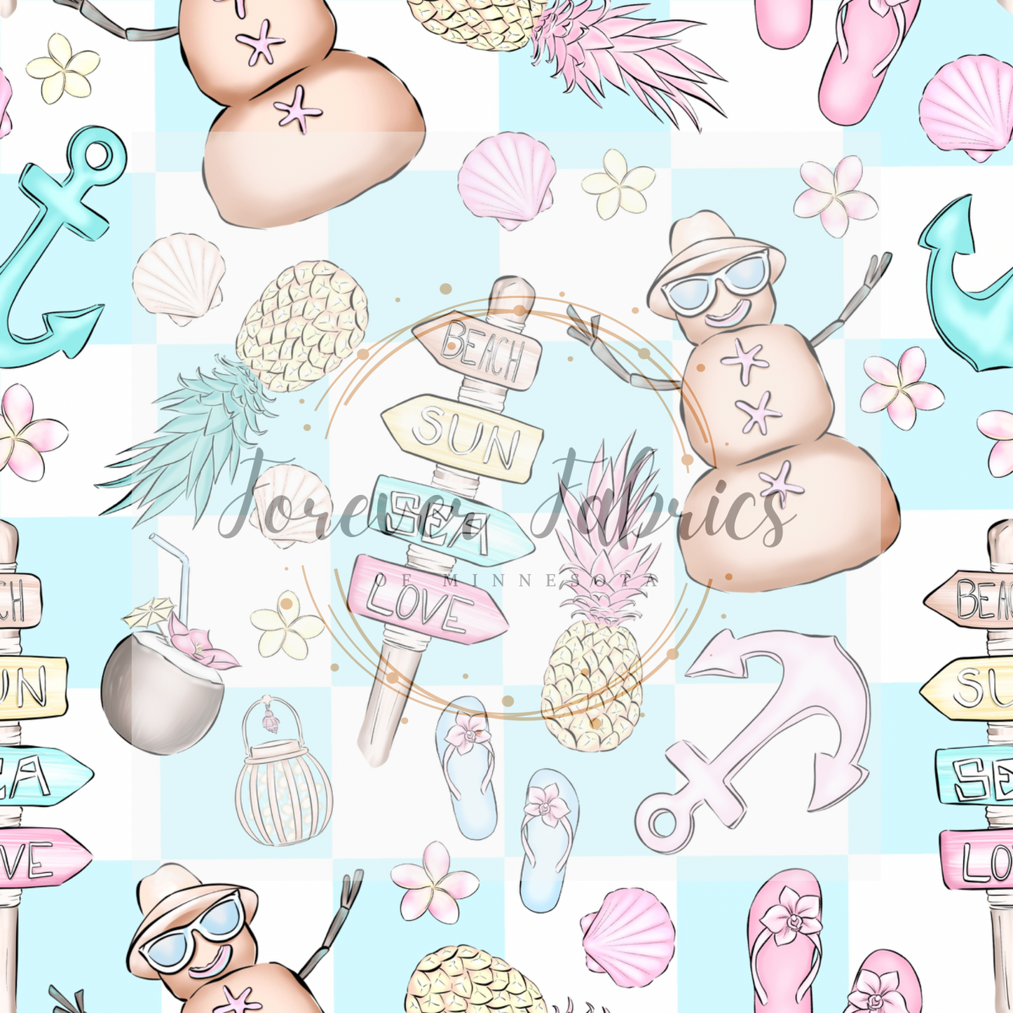 Beachy Summer Check (BH/ 23) | Preorder | Fabric By The Yard