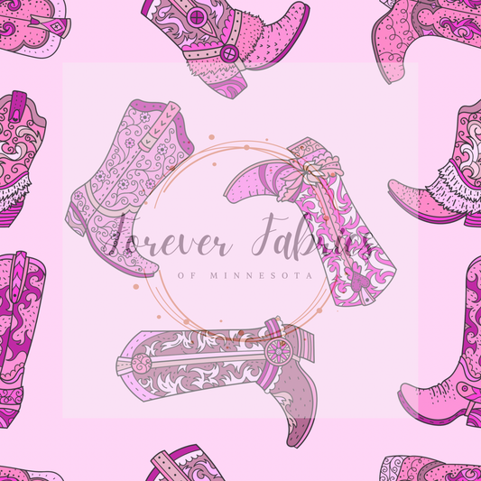Pink Boots . . (BH/ 23) | Preorder | Fabric By The Yard