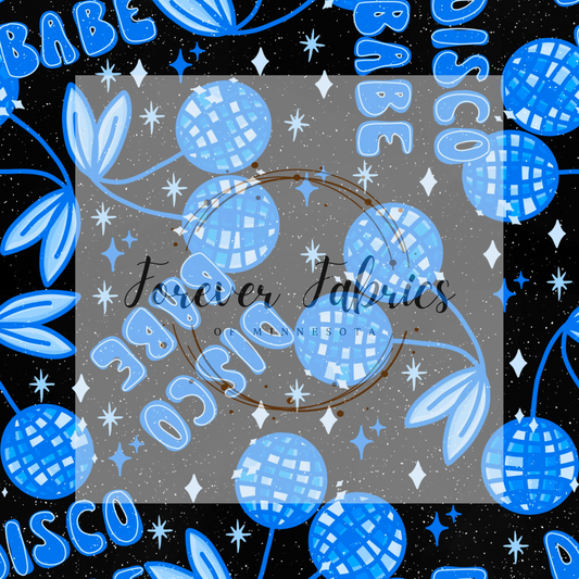 Disco Babe Black Blue . . . . (BH/ 24)| Preorder | Fabric By The Yard