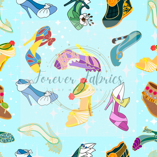 Princess Shoes Blue (BH/ 24)| Preorder | Fabric By The Yard