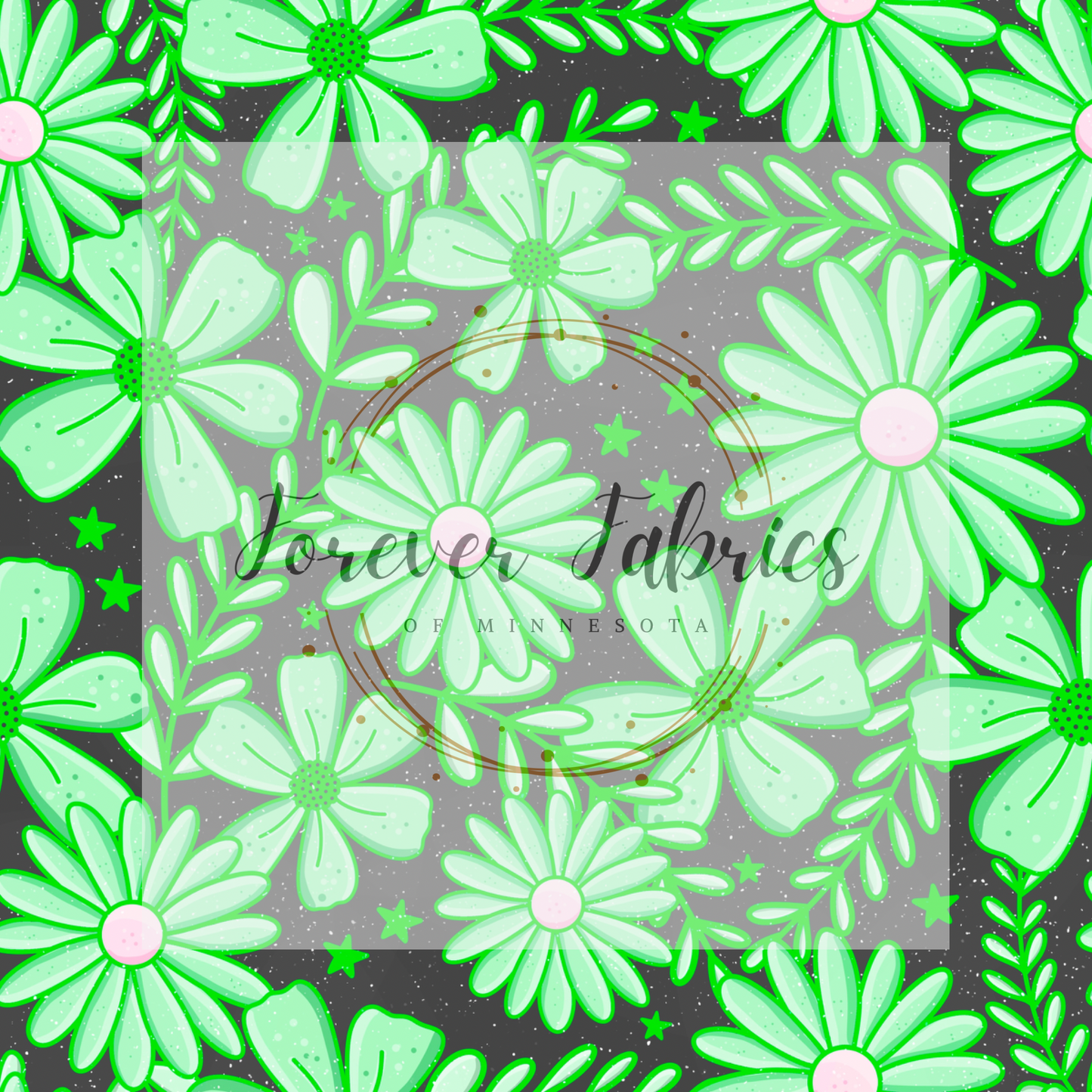 Green Floral Dark . . . . (BH/ 24)| Preorder | Fabric By The Yard