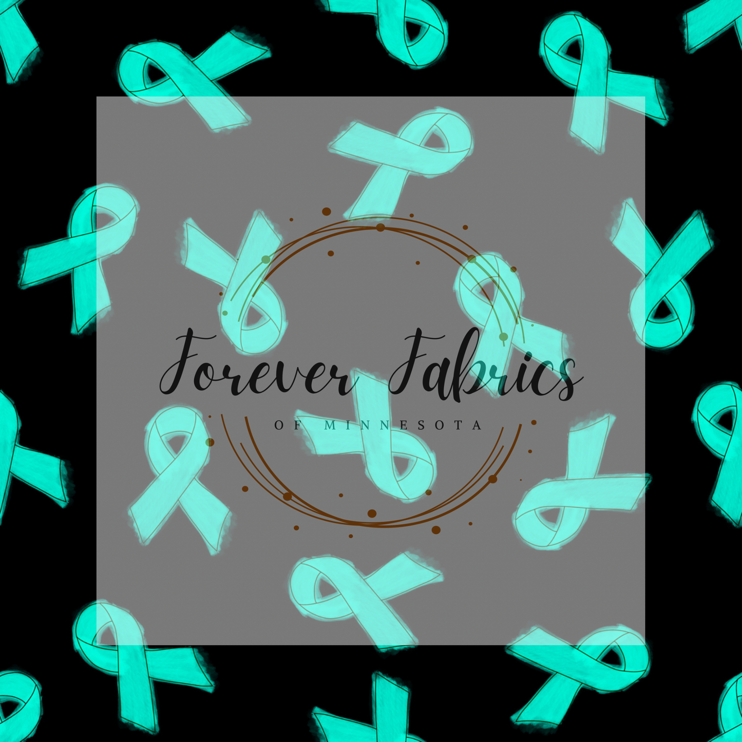 Teal Ribbon (BH/ 23) | Preorder | Fabric By The Yard
