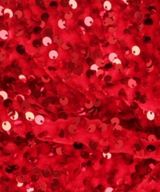 True Red Sequin Velvet | Sequin Velvet