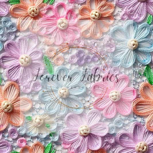 Floral Stitch (BH/ 23). | Preorder | Fabric By The Yard