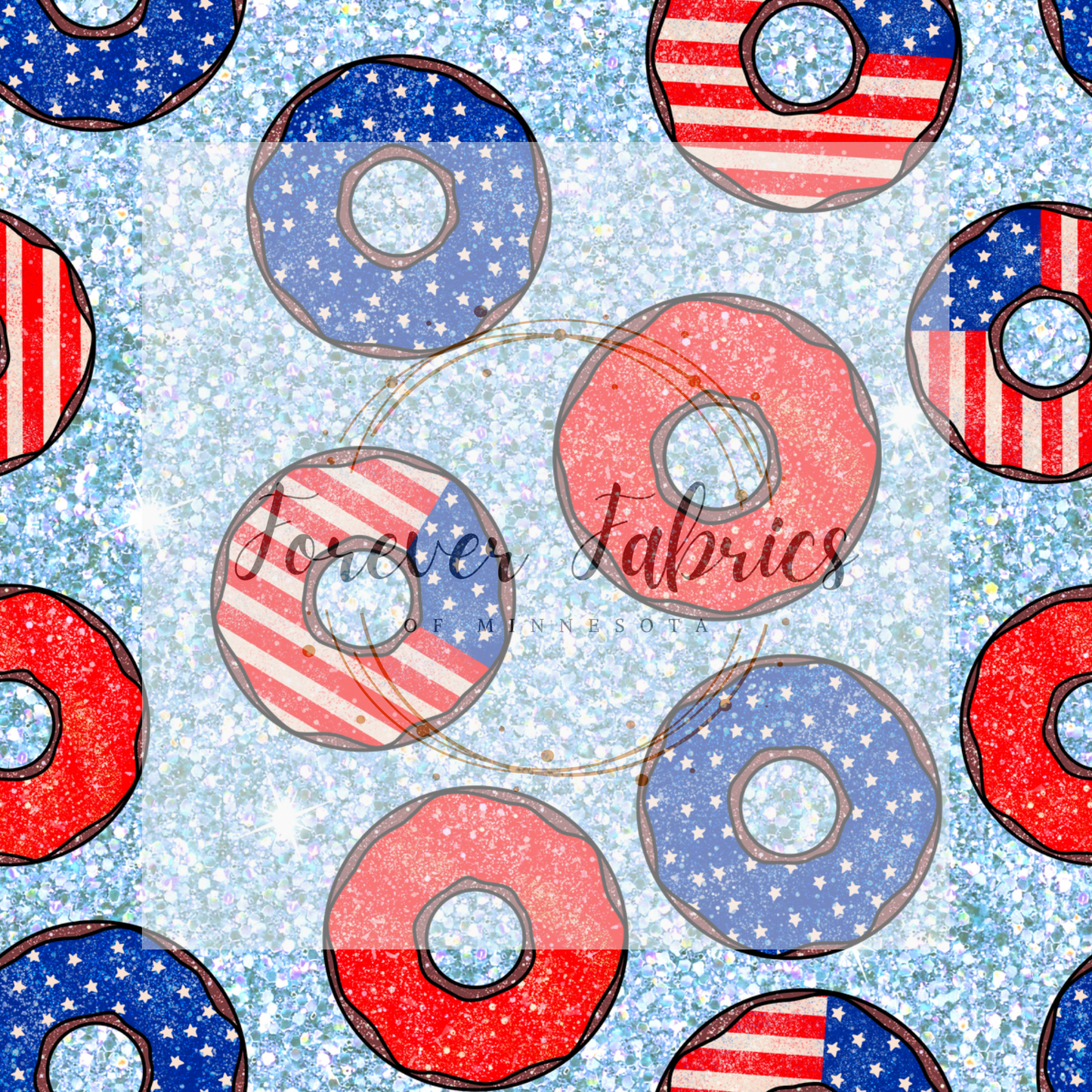 4th of July Donuts . . . . (BH/ 24)| Preorder | Fabric By The Yard
