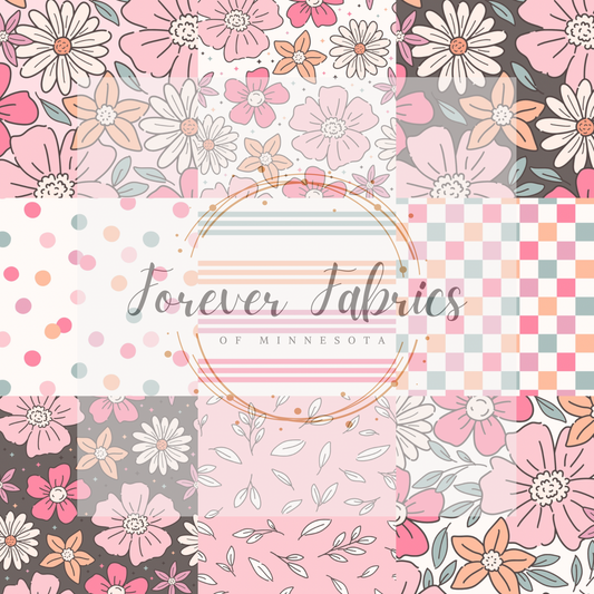 Retro Floral Patch . . . . (BH/ 24)| Preorder | Fabric By The Yard