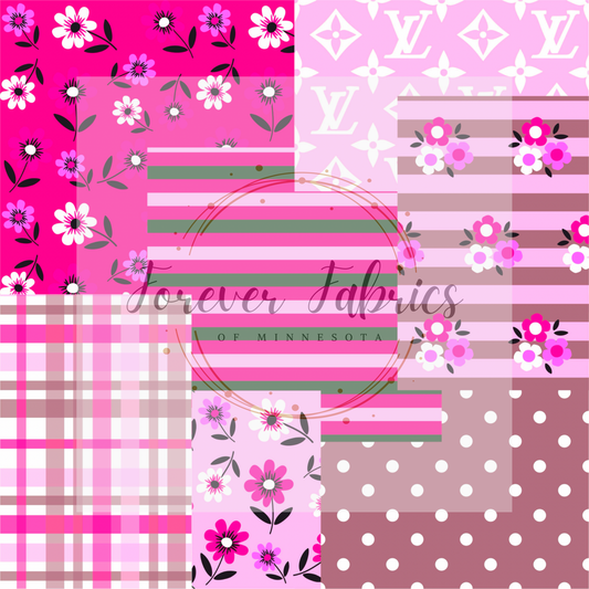 Pink LV Patch ( BH 4/24)| Preorder | Fabric By The Yard
