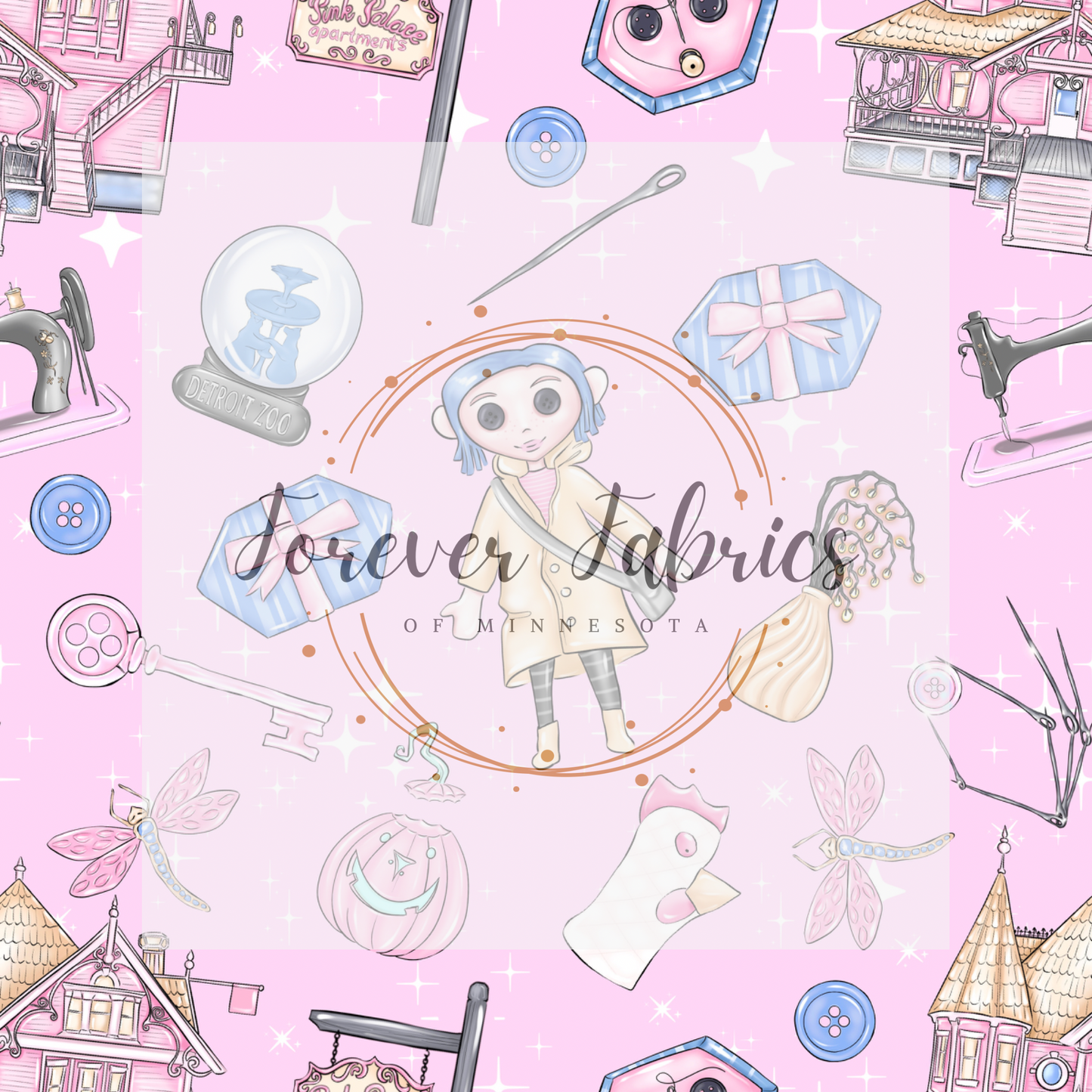 Coraline Pink . (BH/ 23). | Preorder | Fabric By The Yard